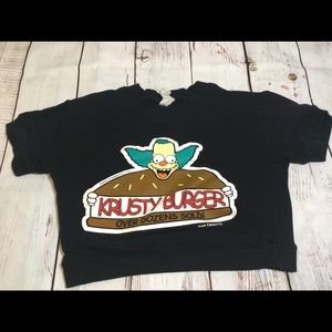 Simpsons Krusty Burger Crop Top Sweatshirt